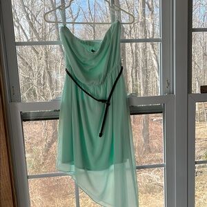 Express Green High Low Sundress Asymmetrical Neckline
